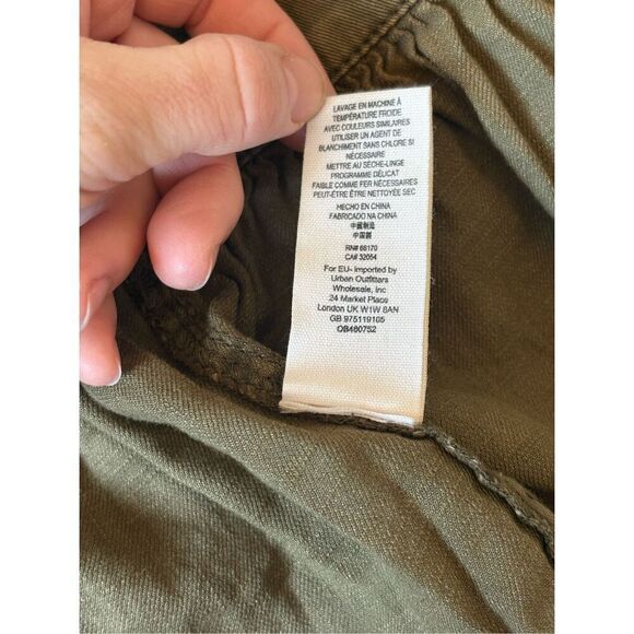 Free People Ruffle Hem Military Jacket Olive Green size S - Picture 12 of 15